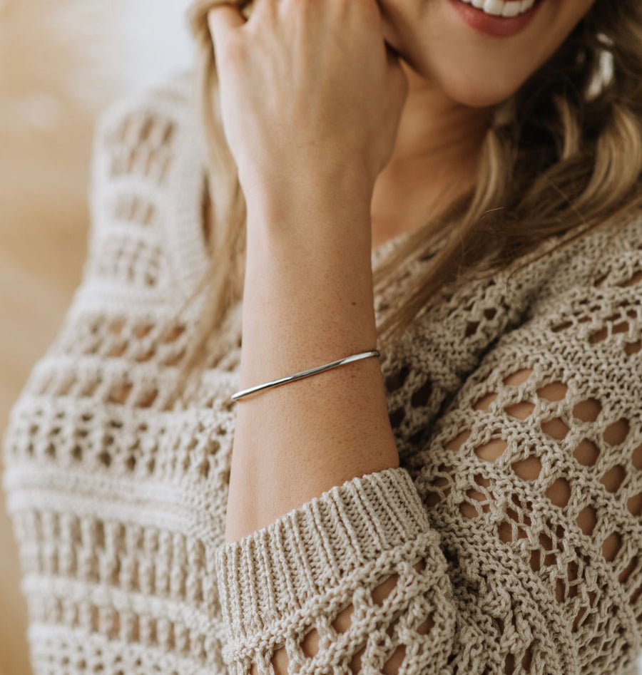 Perfectly Imperfect Silver Celebrate Bangle