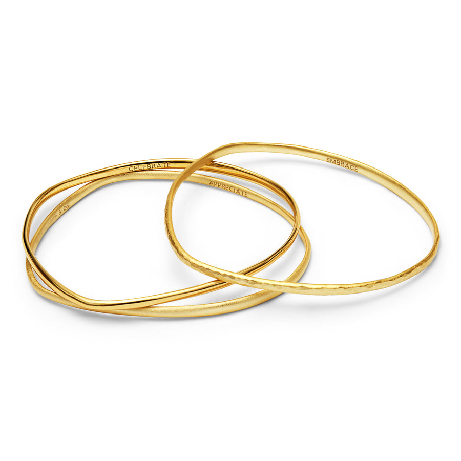 The Perfectly Imperfect Gold Vermeil Bangle Set